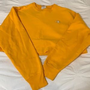 Soulcycle x Champion cropped yellow sweatshirt